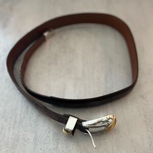 Brighton Onyx by Brighton Belt Croc Embossed Silver Brass Buckle 38" Length